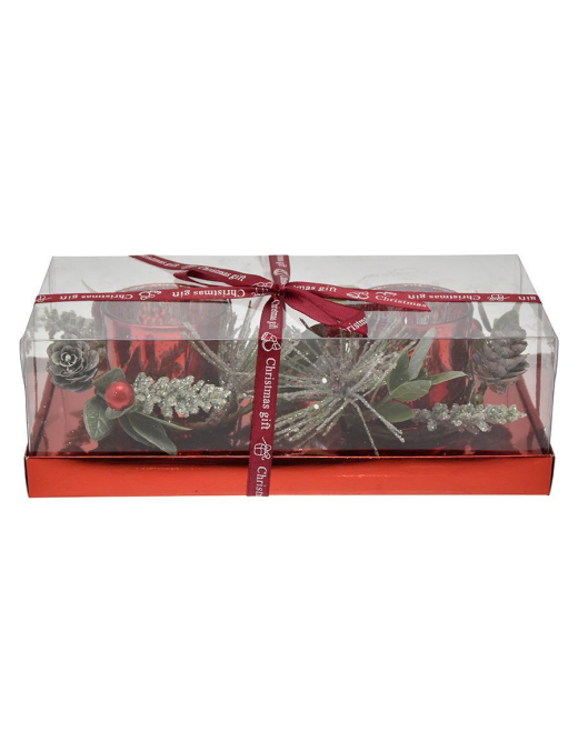 PORTACANDELA ROUGE 22x11x7,5cm 2 CANDELE