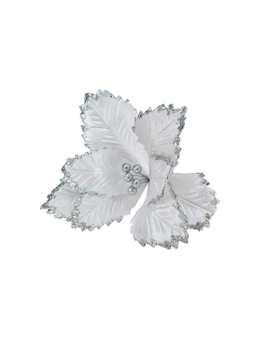 SHORT-STEM FLOWER WHITE WITH SILVER