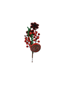 PICK BACCHE VELLUTO ROSSO/VERDE