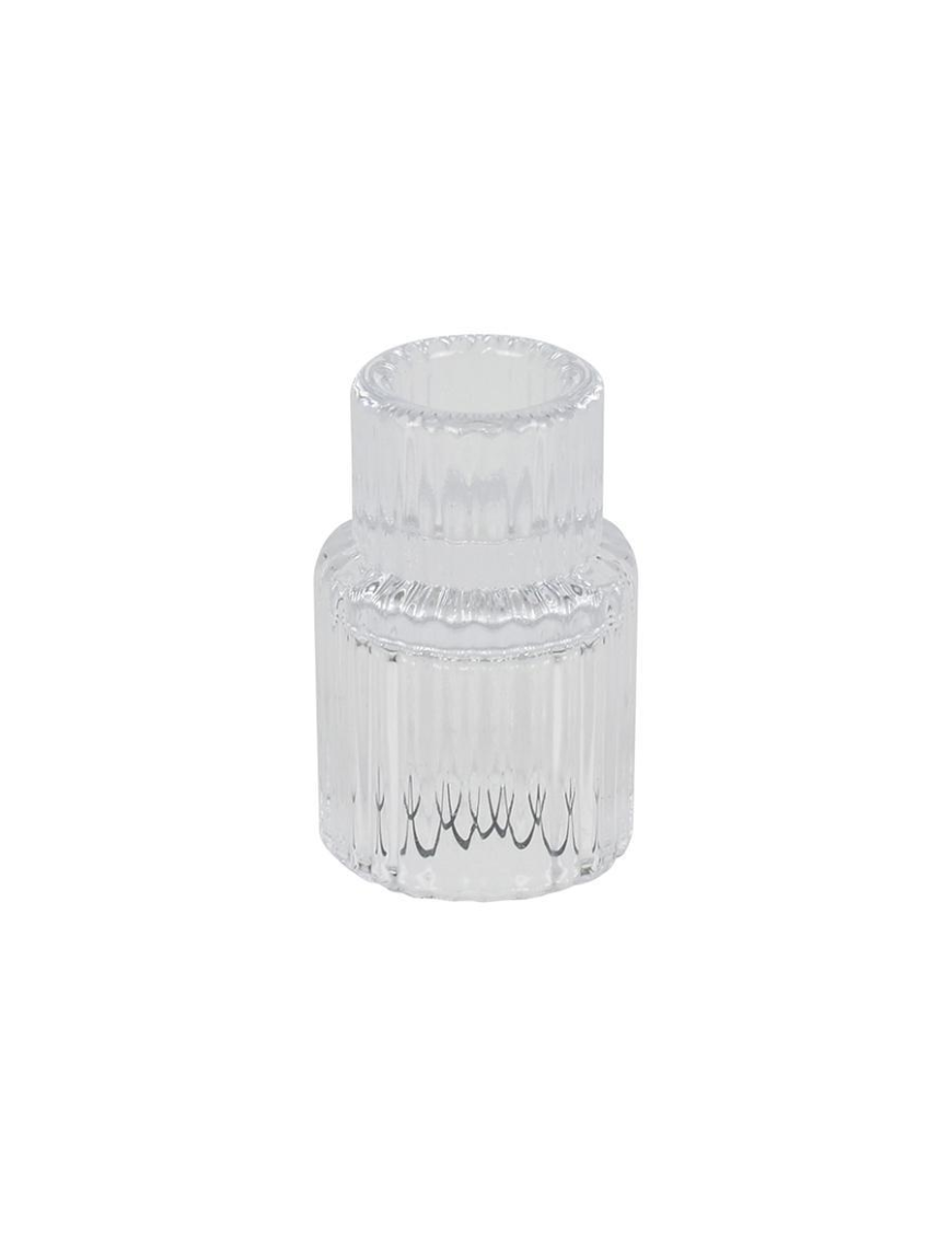 TRANSPARENT GLASS CANDLE HOLDER 4.5x7cm