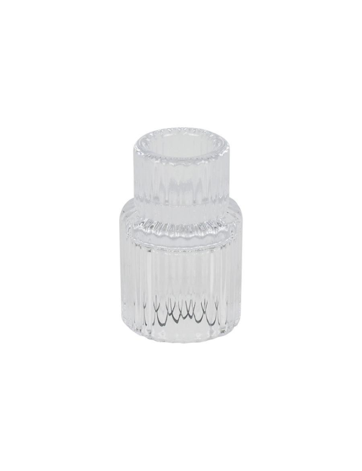 TRANSPARENT GLASS CANDLE HOLDER 4.5x7cm