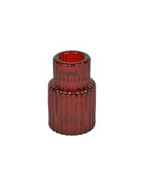 RED GLASS CANDLE HOLDER 4.5x7cm