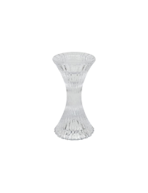 TRANSPARENT GLASS CANDLE HOLDER 7x13cm