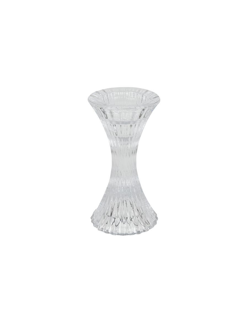 TRANSPARENT GLASS CANDLE HOLDER 7x16cm