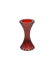 RED GLASS CANDLE HOLDER 7x20cm