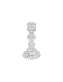 TRANSPARENT GLASS CANDLE HOLDER 8x15.5cm