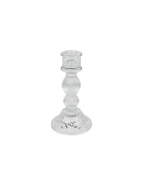 TRANSPARENT GLASS CANDLE HOLDER 8x20cm