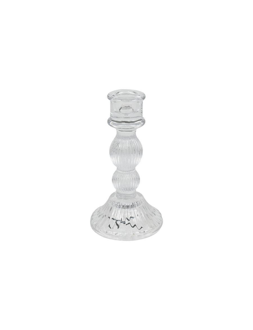 TRANSPARENT GLASS CANDLE HOLDER 8x20cm