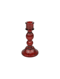 PORTACANDELA ROSSO IN VETRO 8x20cm