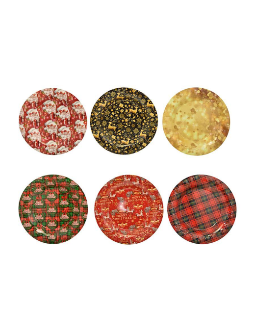 CHRISTMAS LINE ROUND TRAY 28cm
