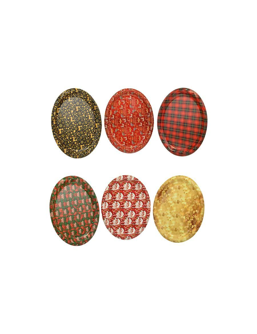 CHRISTMAS LINE OVAL TRAY 47x36cm