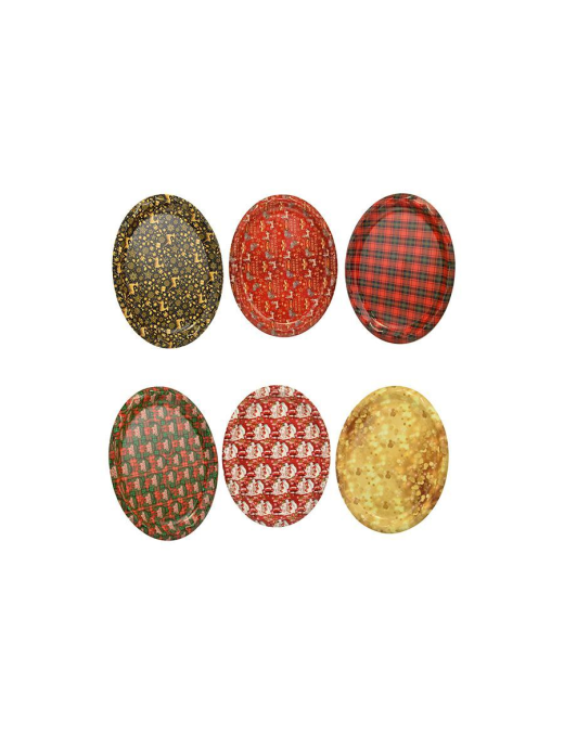 CHRISTMAS LINE OVAL TRAY 47x36cm