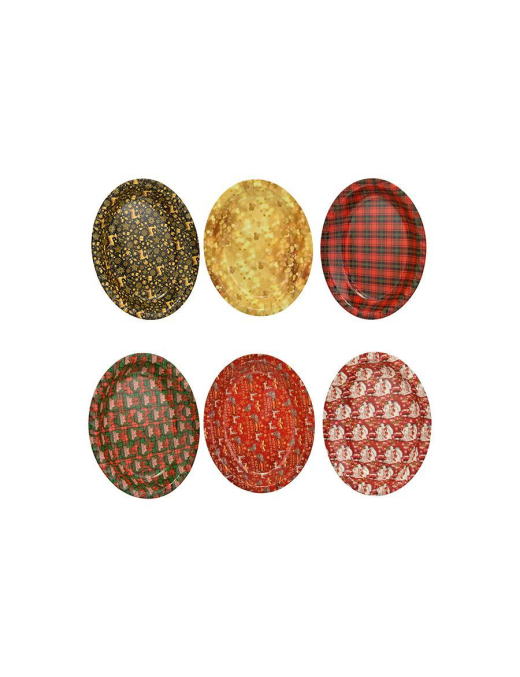 CHRISTMAS LINE OVAL TRAY 44x35cm