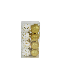GOLD SPHERES 6cm 16 pieces