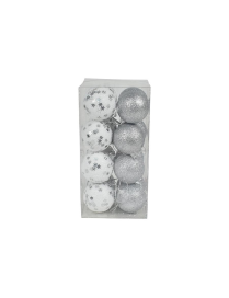 SILVER SPHERES 6cm 16 pieces