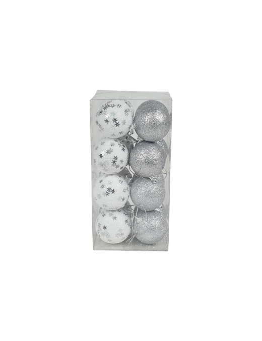 SFERE ARGENTO  6cm 16pezzi