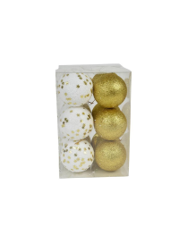 GOLD SPHERES 8cm 12 pieces