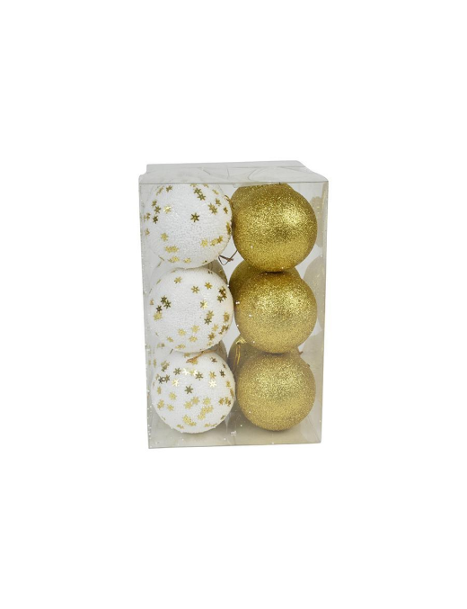 GOLD SPHERES 8cm 12 pieces