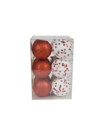 RED SPHERES 8cm 12 pieces
