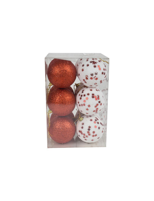 RED SPHERES 8cm 12 pieces