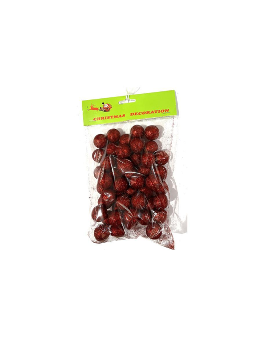 RED DECOUPAGE BALLS 2.5cm