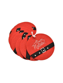 SOTTOBICCHIERE CON SCRITTA BUON NATALE 10cm 6p