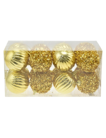 GOLD SPHERES 6cm 16 pieces