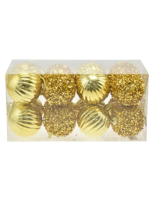 GOLD SPHERES 6cm 16 pieces
