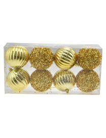 SFERE ORO   8cm 8pezzi