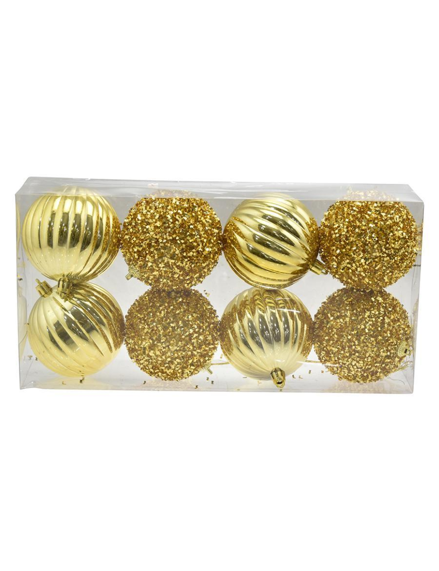 GOLD SPHERES 8cm 8 pieces