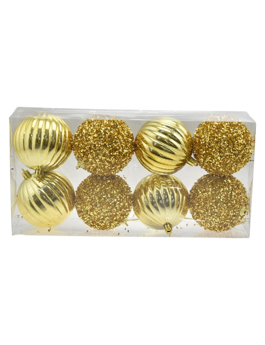 SFERE ORO   8cm 8pezzi