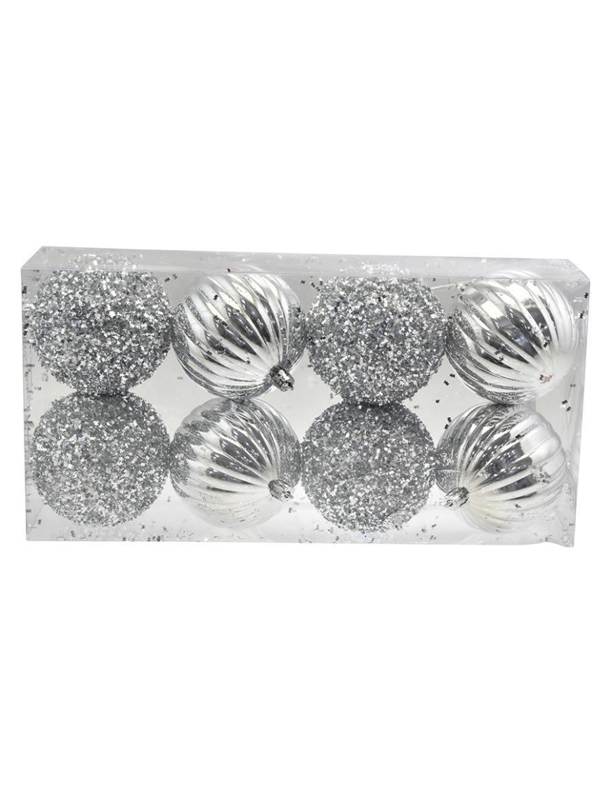 SFERE ARGENTO   8cm 8pezzi