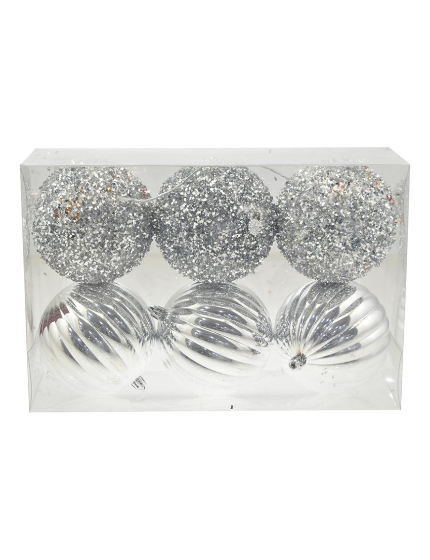 SFERE ARGENTO  10cm 6pezzi