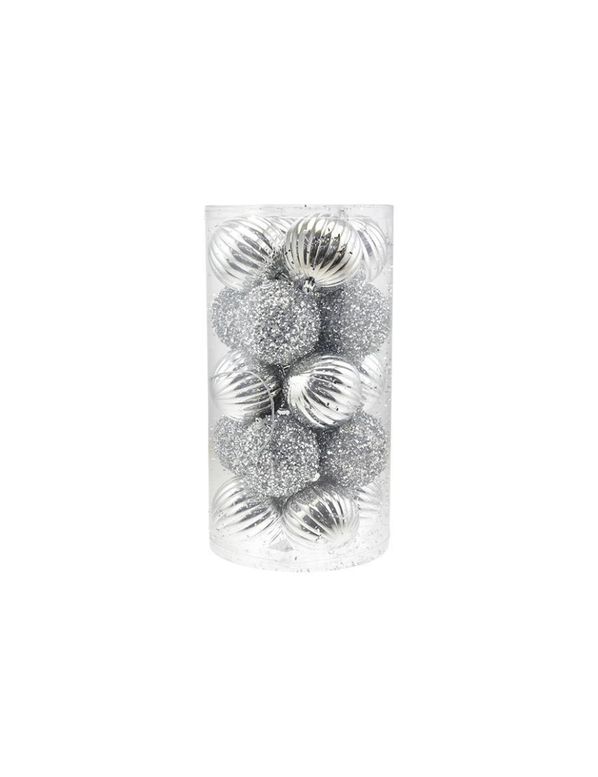 SILVER SPHERES 8cm 20 pieces