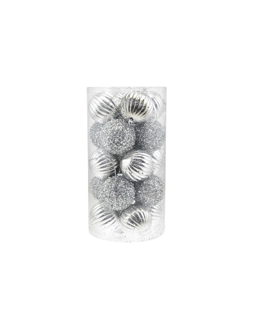 SILVER SPHERES 8cm 20 pieces