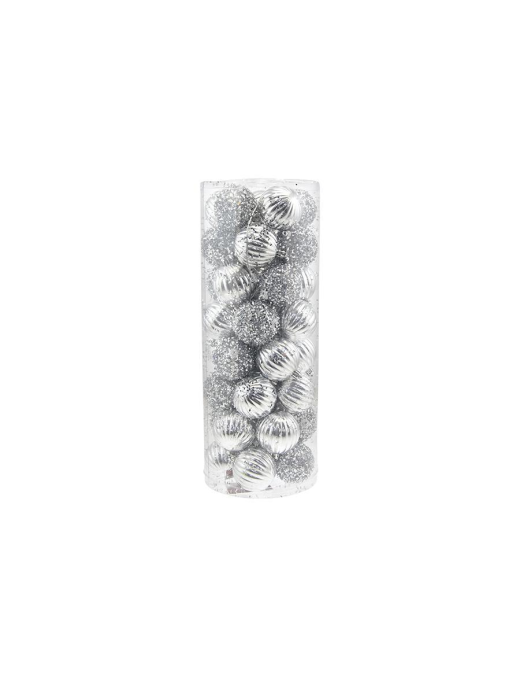 SILVER SPHERES 6cm 40 pieces