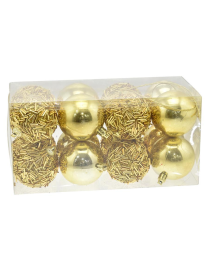 GOLD SPHERES 6cm 16 pieces