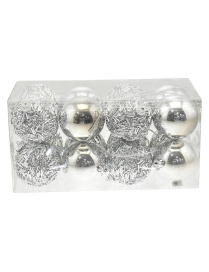 SILVER SPHERES 6cm 16 pieces