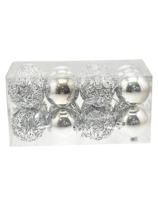 SILVER SPHERES 6cm 16 pieces