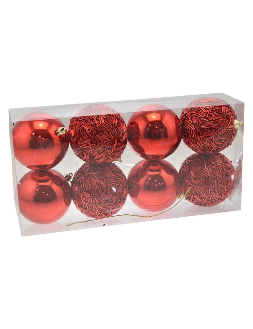 SFERE ROSSO   8cm 8pezzi