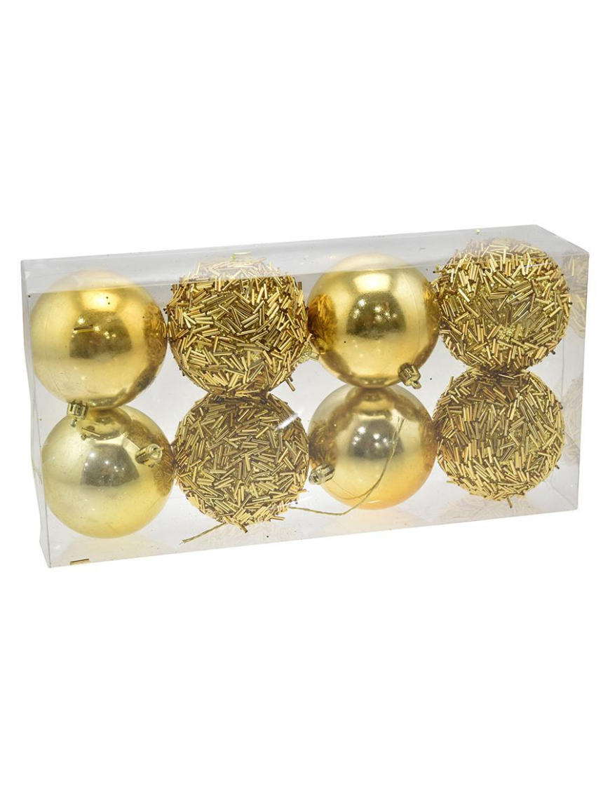 SFERE ORO   8cm 8pezzi