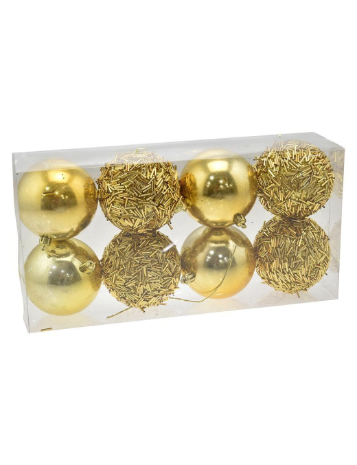 SFERE ORO   8cm 8pezzi
