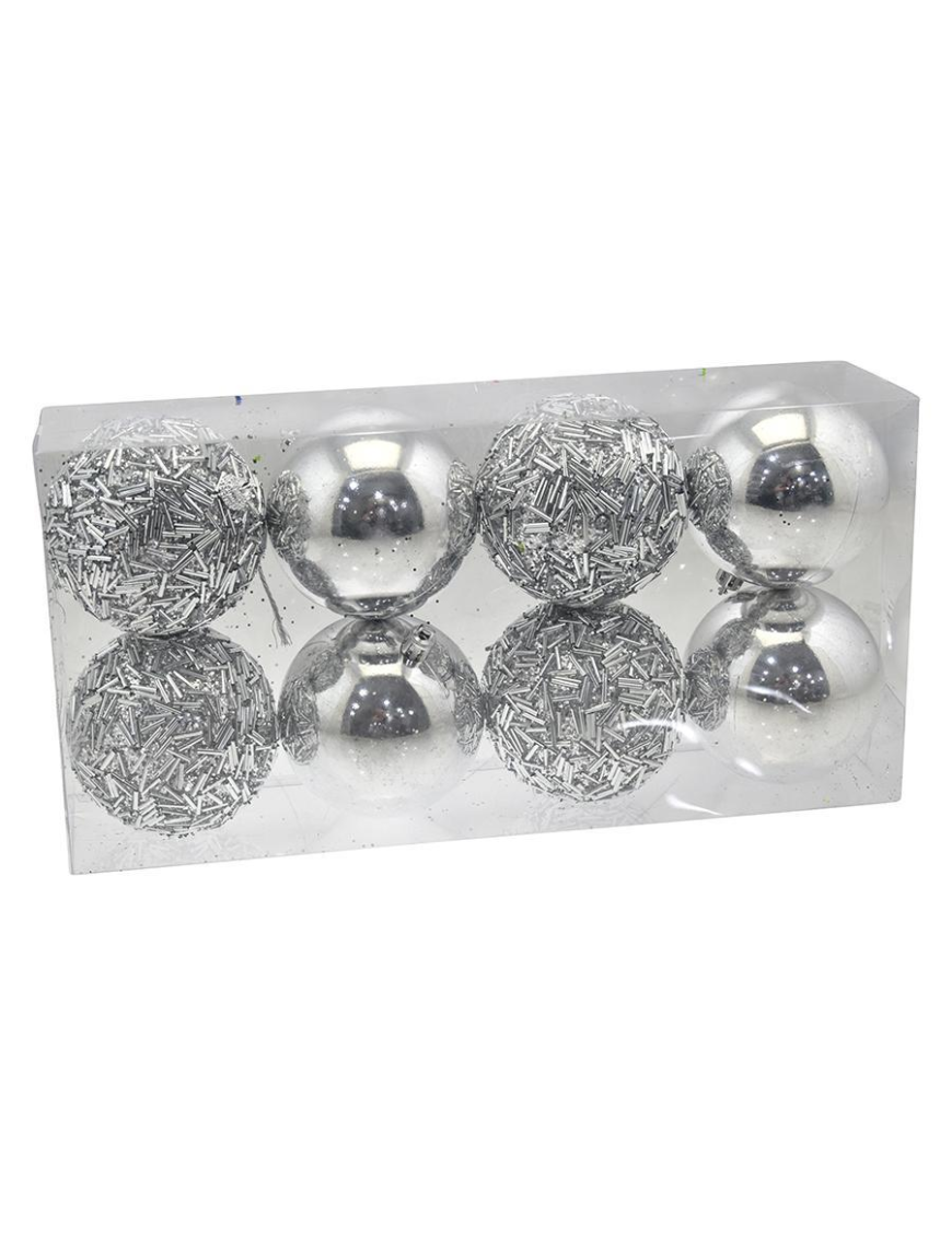 SFERE ARGENTO   8cm 8pezzi