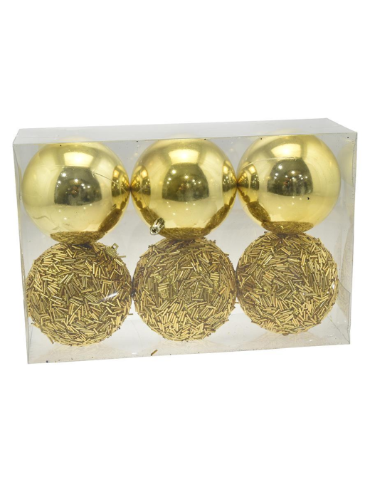 SFERE ORO  10cm 6pezzi