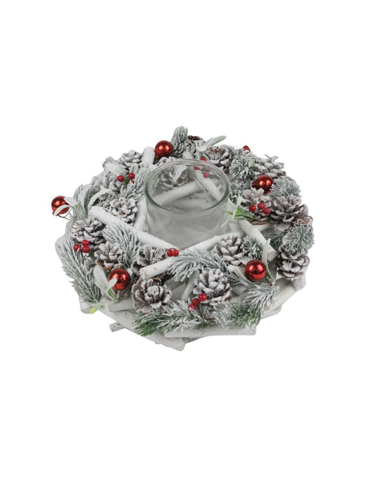 BIANCO PORTA TEA-LIGHT  30cm 1 POSTO