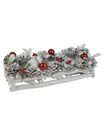 BIANCO PORTA TEA-LIGHT 35x14cm 3 POSTI