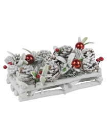 BIANCO PORTA TEA-LIGHT 24x14cm 2 POSTI