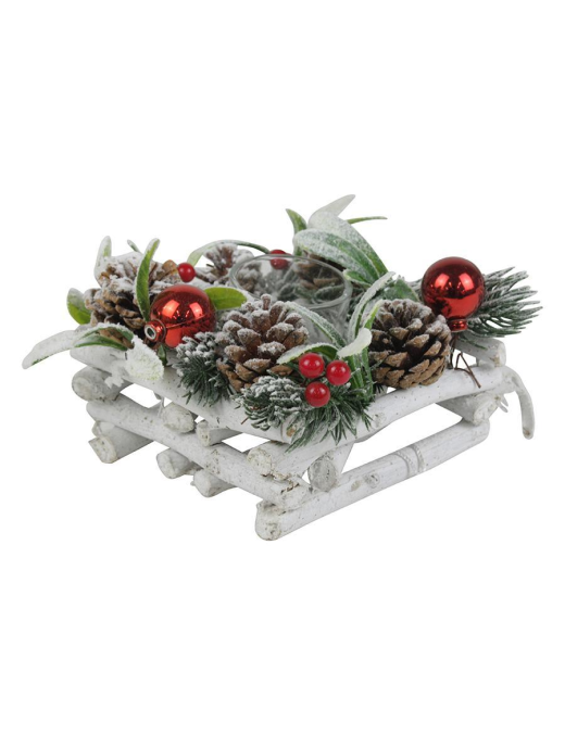 WHITE TEA-LIGHT HOLDER 14x14cm 1 PLACE