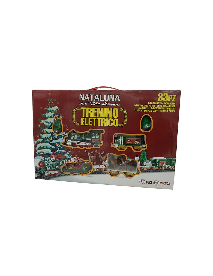 BATTERY-OPERATED TRAIN WITH LIGHTS + MUSIC 56x7x37