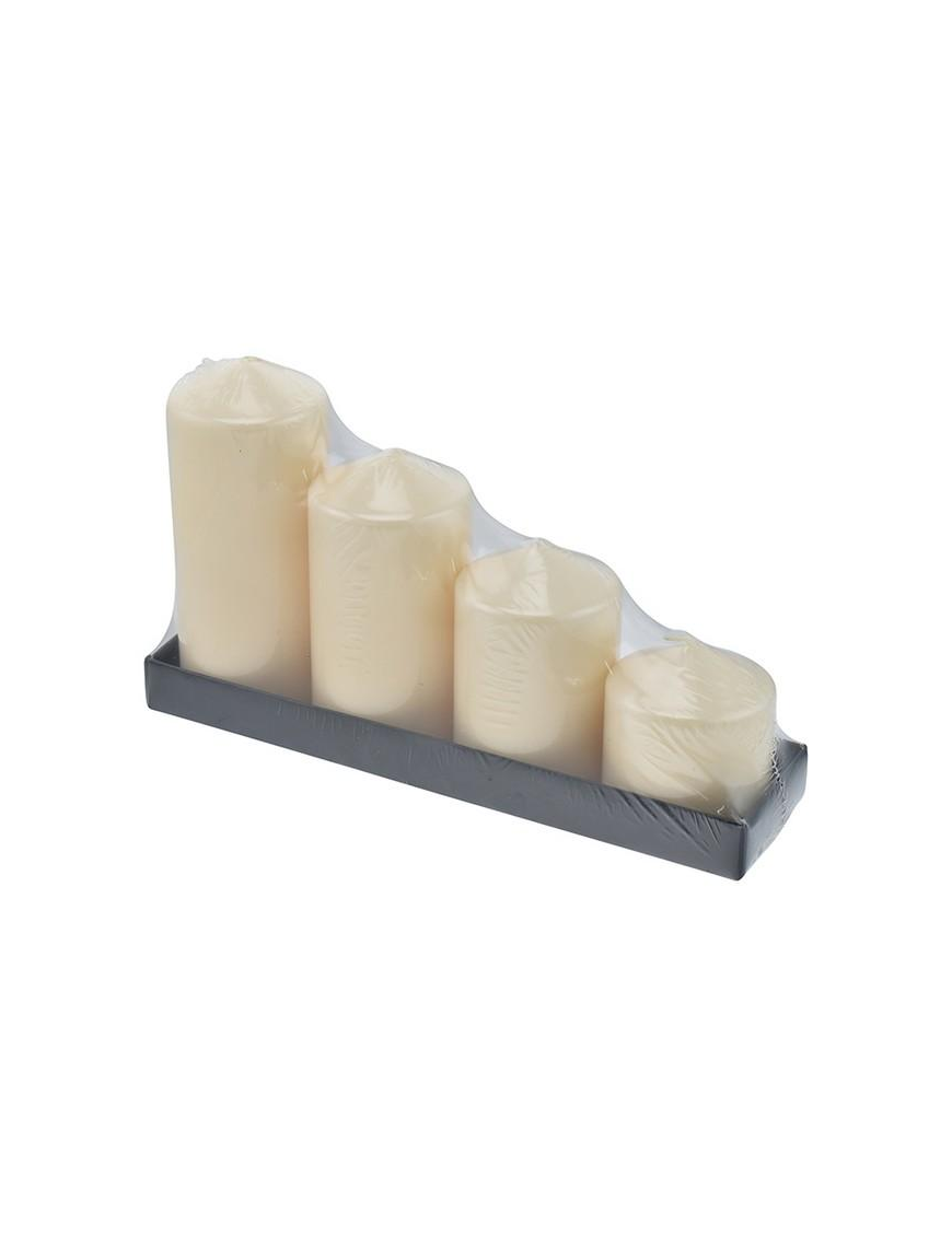 CANDELA PILLAR COLORE PANNA  4pezzi